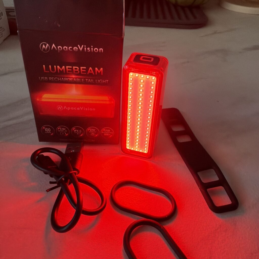Bike Tail Light USB Rechargeable Apace Super Bright 100 Lumens LED Bicycle 5 Mod