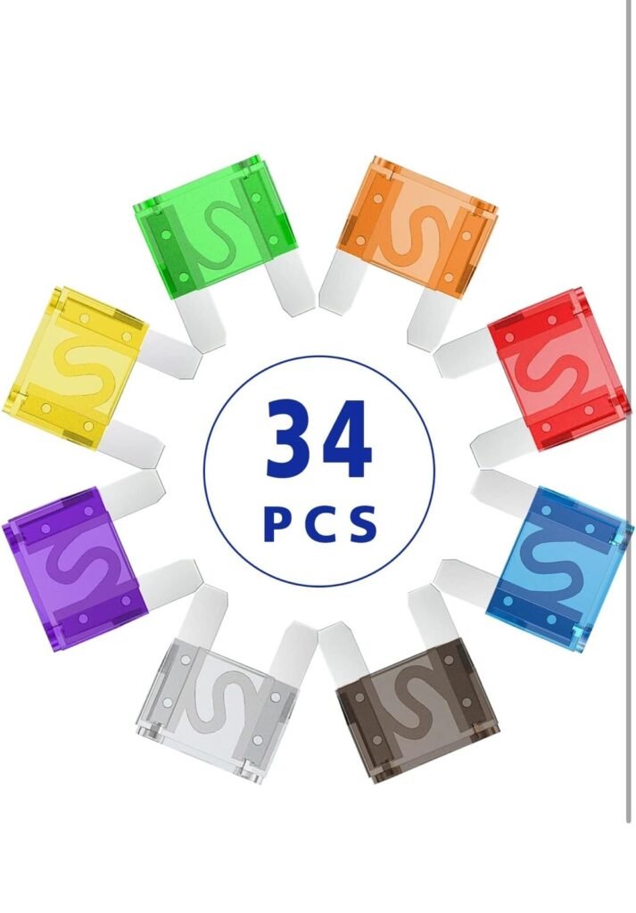 34 Maxi Blade Fuse Assortment Car Fuse 20A 30A 40A 50A 60A 70A 80A 100A