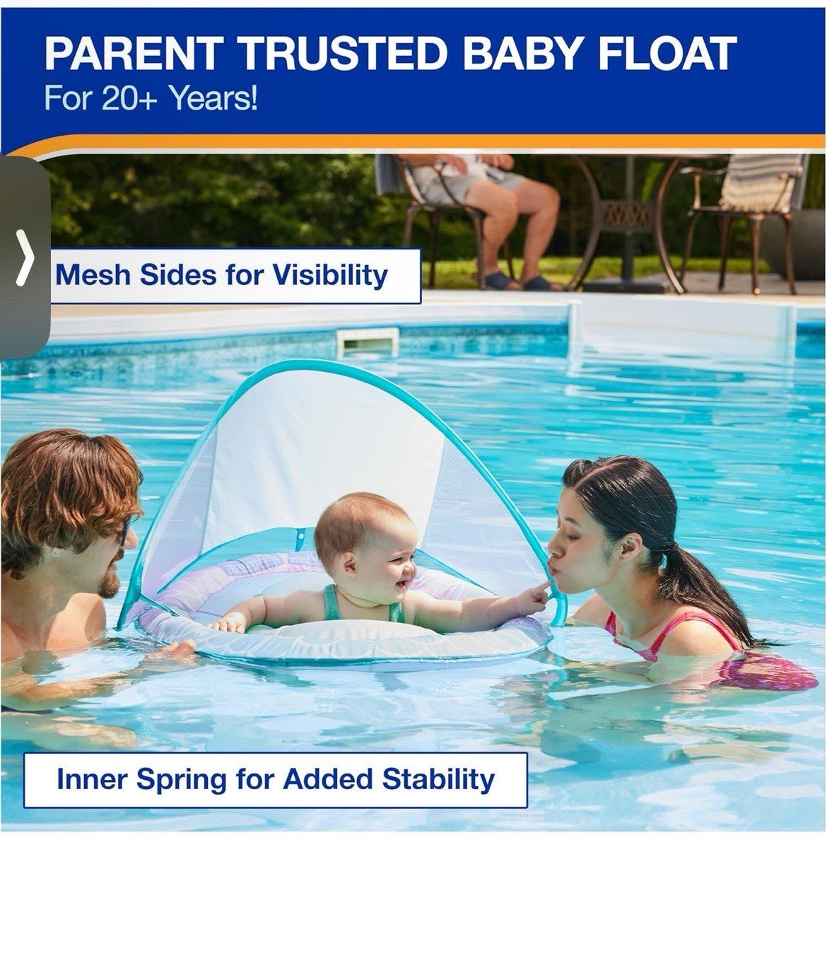 Swimways Premium Baby Springfloat With Sun Canopy 9-24 months Pack & Go Unopened - Image 4