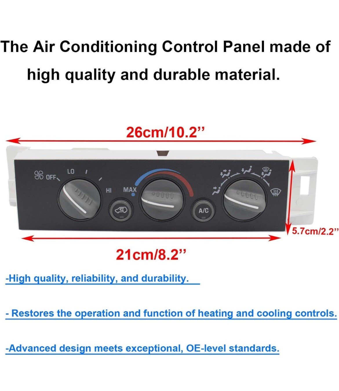 Heater A/C Control Switch Panel Module W Rear Window Defogger Chevy GMC READ DES - Image 4