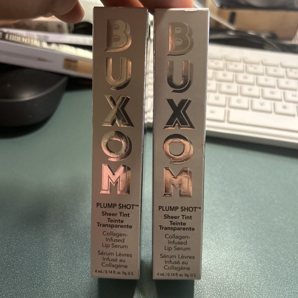 2pc BUXOM Plump Shot Sheer Tint Collagen Infused Lip Serum “Exposed” NIB 0.14 oz