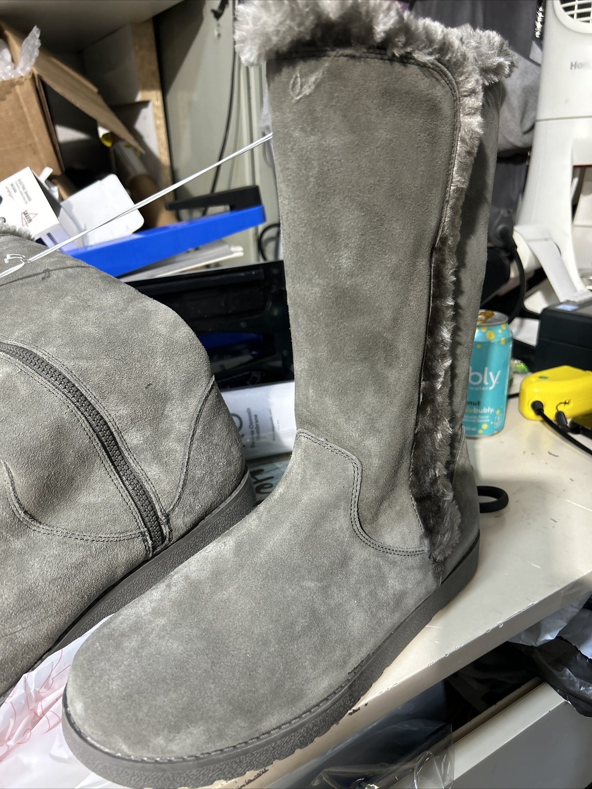Universal Thread Women's Daniela Style Genuine Suede Faux Fur Tall Boots Sz 6W - Image 3