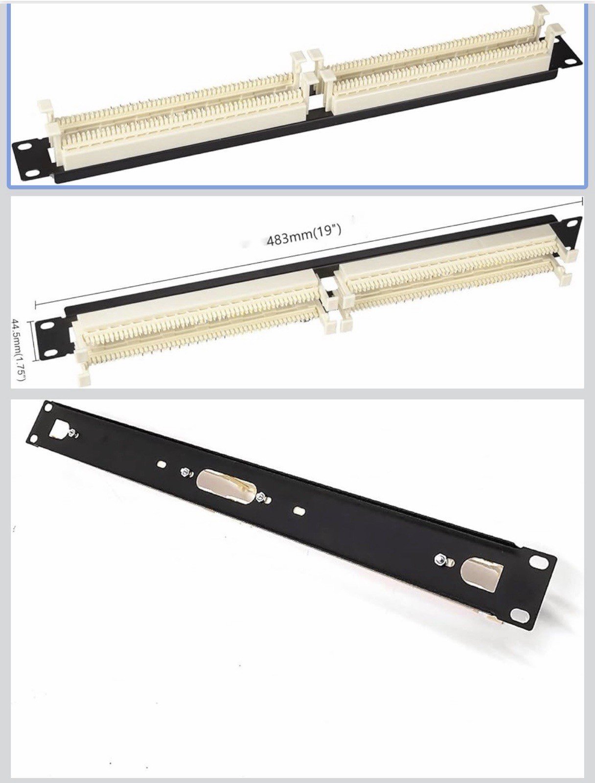 1U 19" 110-type 100 pair Telephone Patch Panel