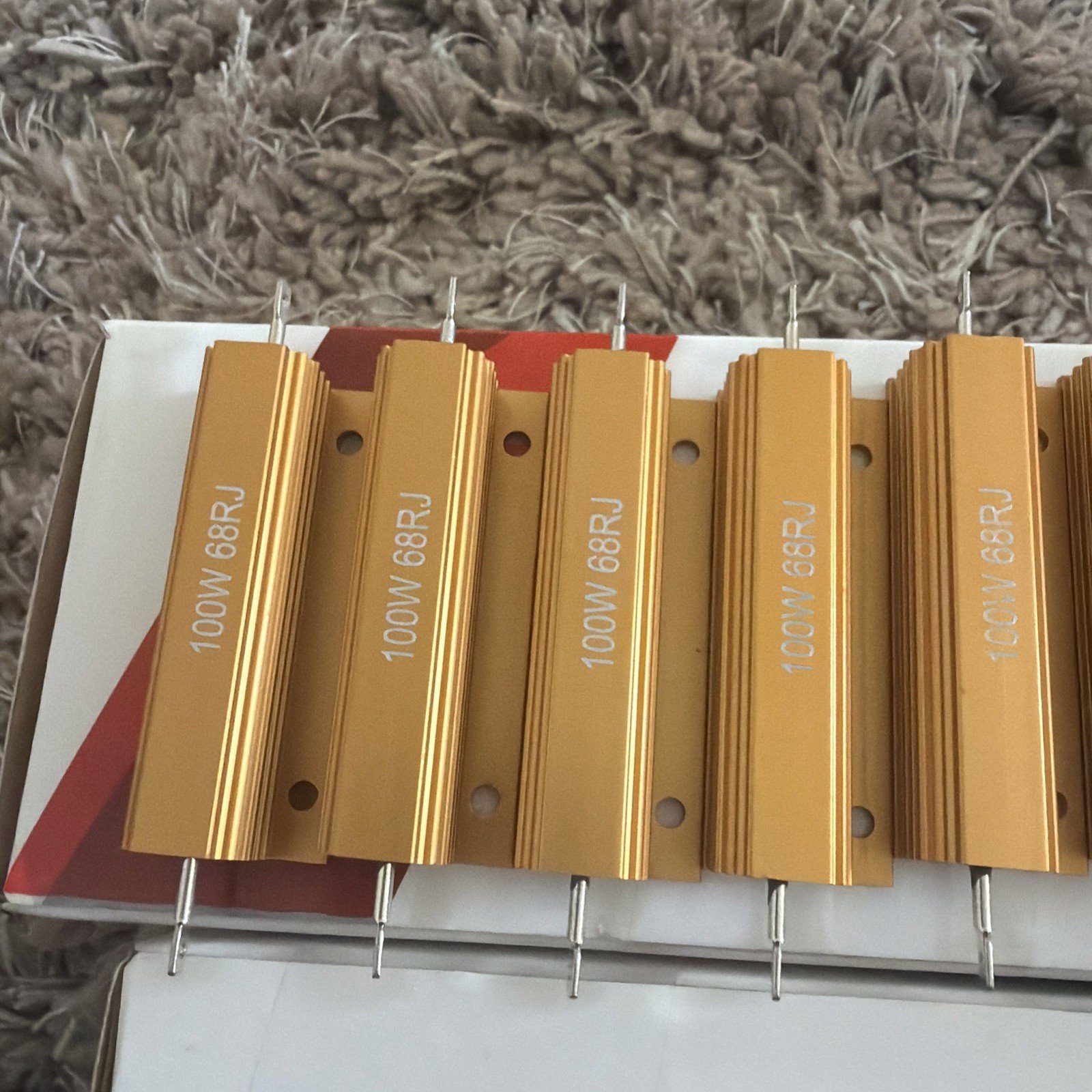 USA SHIPED 10Pcs 100 Watt 56 Ohm RANIT Aluminum Housed Wire Wound Resistor Gold