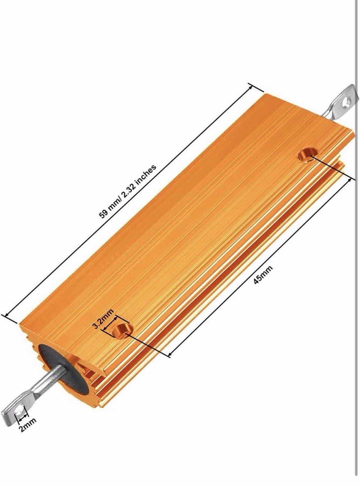 USA SHIPED 10Pcs 100 Watt 56 Ohm RANIT Aluminum Housed Wire Wound Resistor Gold - Image 4
