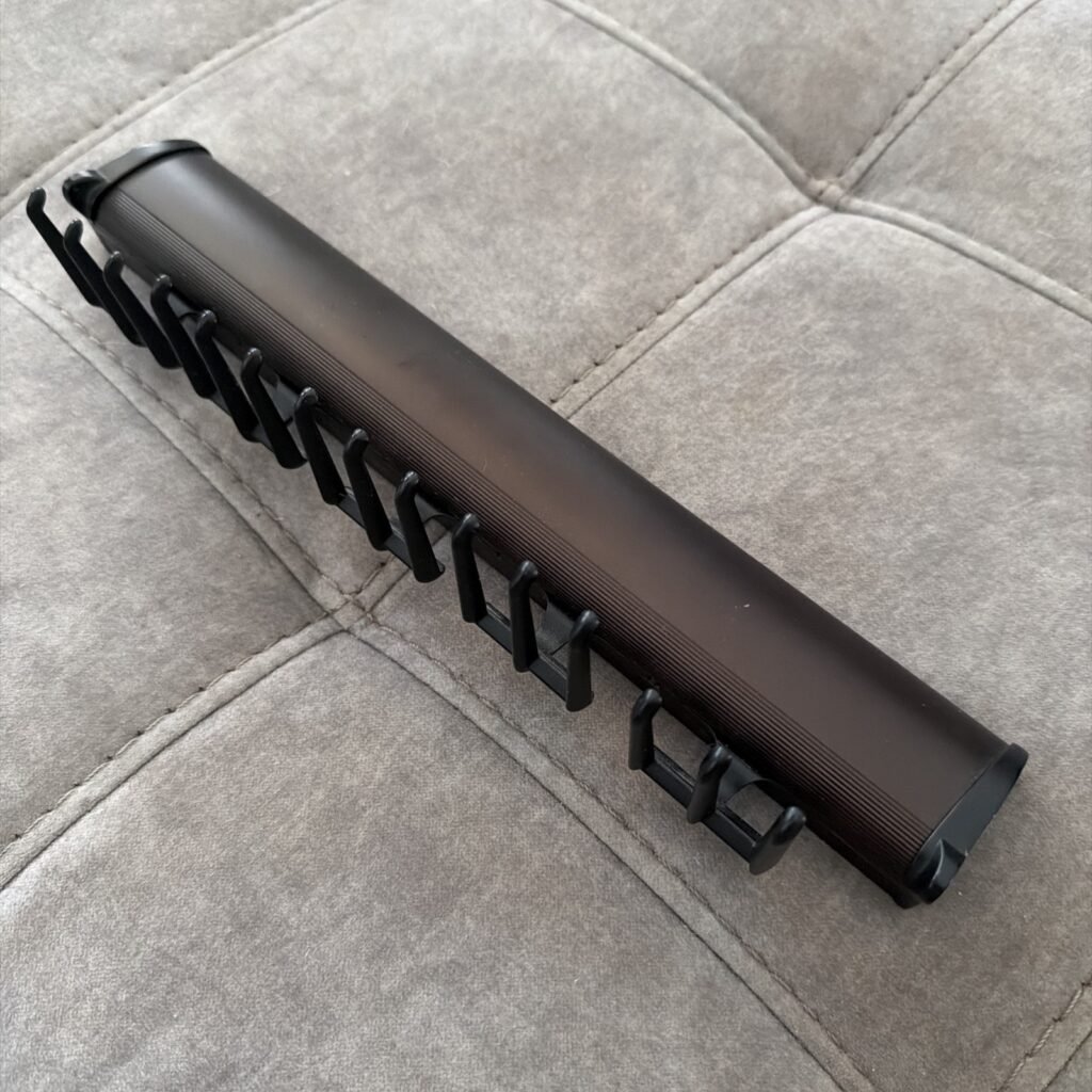 TAG Hardware Designer 15 Hook Full Extension Tie Valet Closet Rack Matte Brown