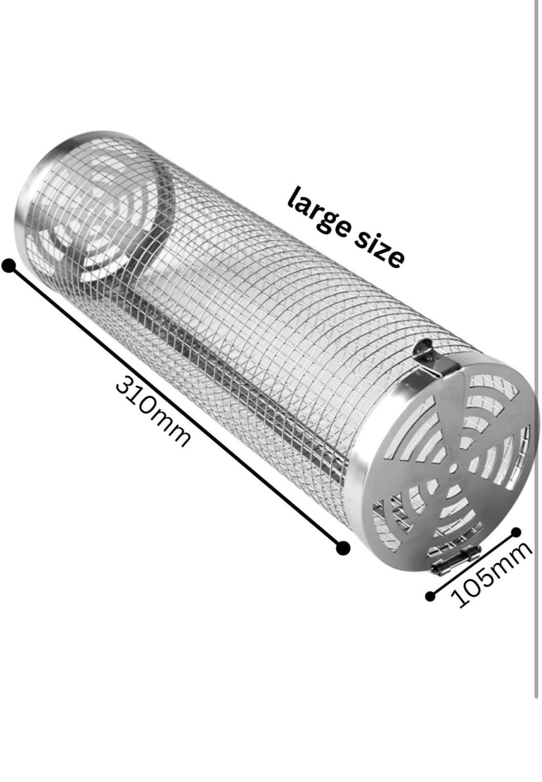 Rolling Grill Baskets 1 Pc Stainless Steel Mesh for Outdoor BBQ Portable Holder - Image 4