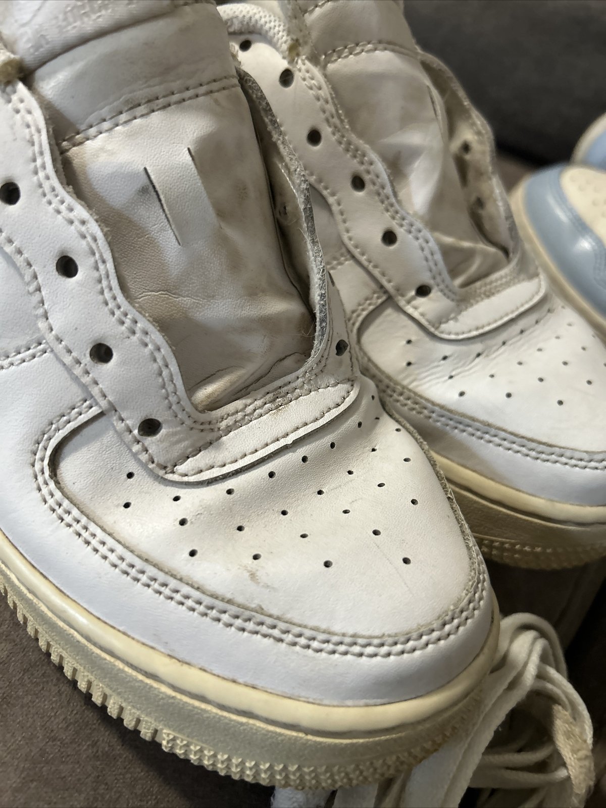 Nike Shoes Youth 6Y Air Force Sneakers DH2920-111 White Leather See Pics