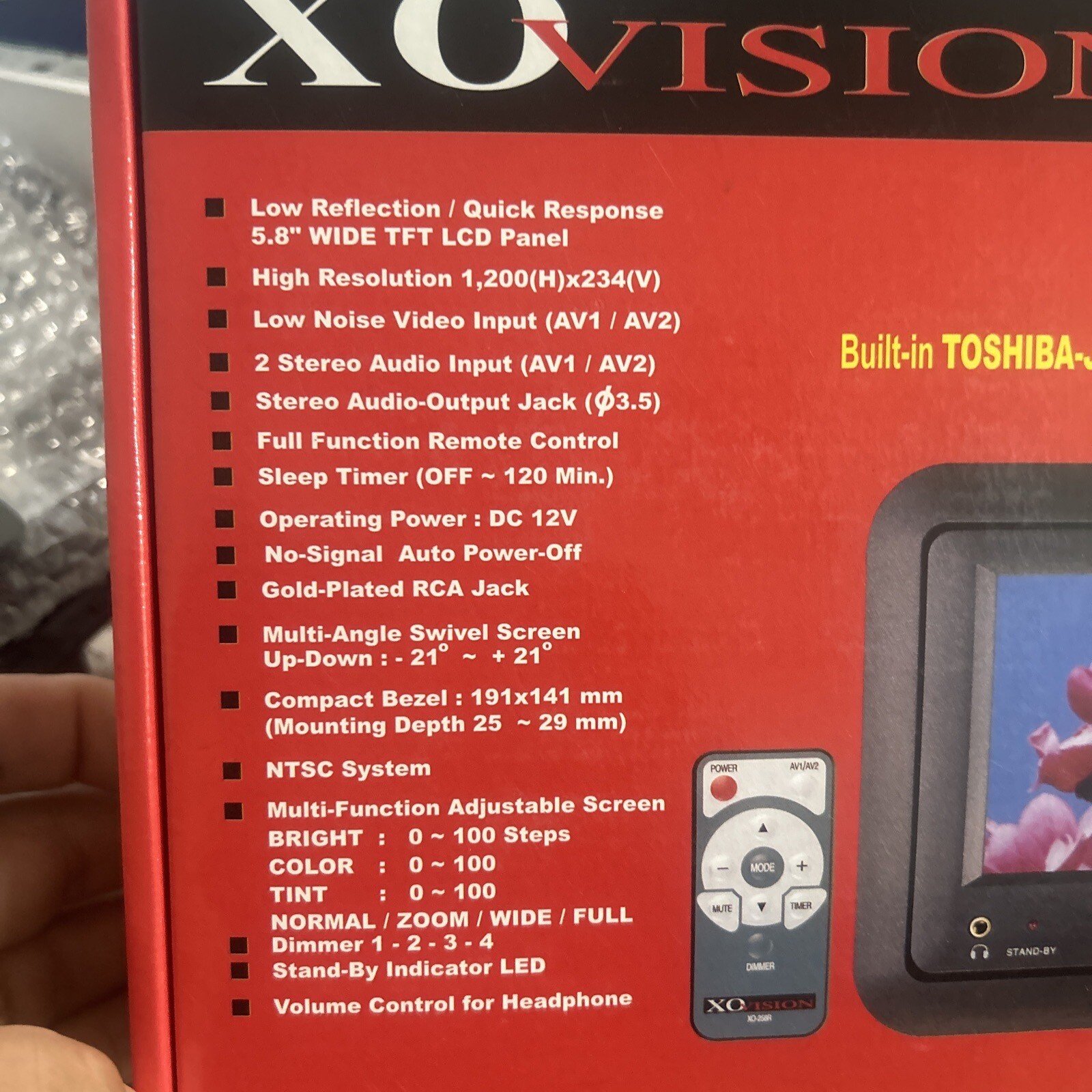 xovision 5.8” color swivel headrest kit video Entertainment W Remote Mounting K - Image 2
