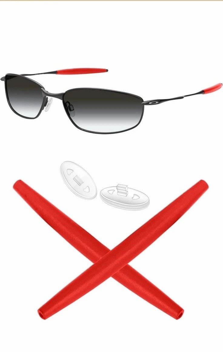 RED SmartVLT Replacm Ear socks & Nosepieces Kits for-Oakley Whisker Sunglasses