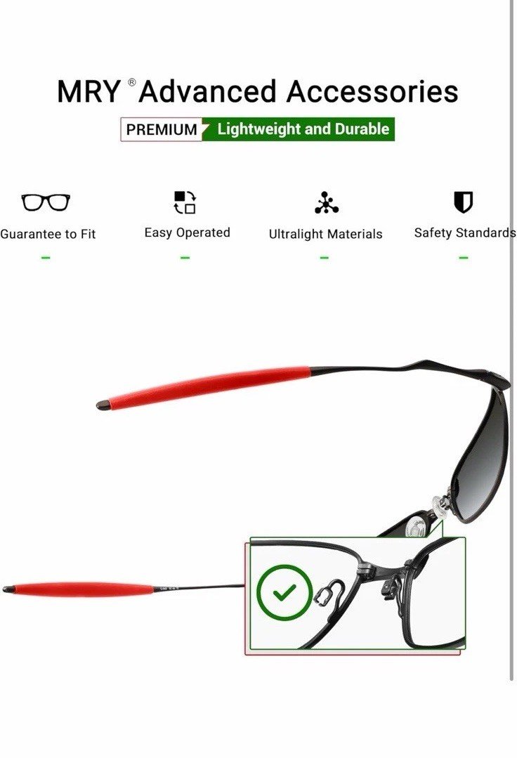 RED SmartVLT Replacm Ear socks & Nosepieces Kits for-Oakley Whisker Sunglasses - Image 3