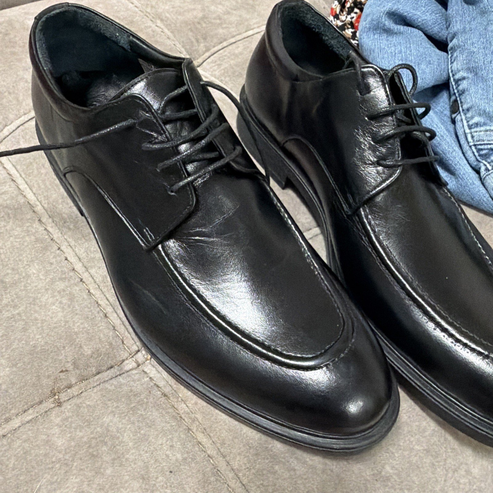 Sz 11 Men Black Dress Shoes Genuine Premium Leather Oxford Lace Up Rubber Sole - Image 4