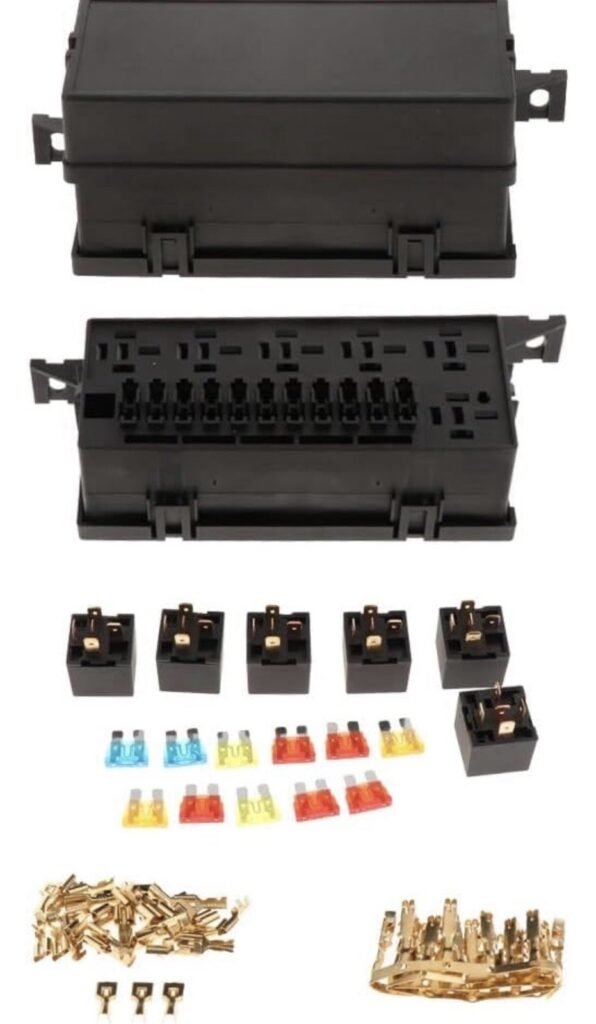 Motorcycle Car Modified 6 Relays Fuse Box 11 Way Fuse Holders Waterproof