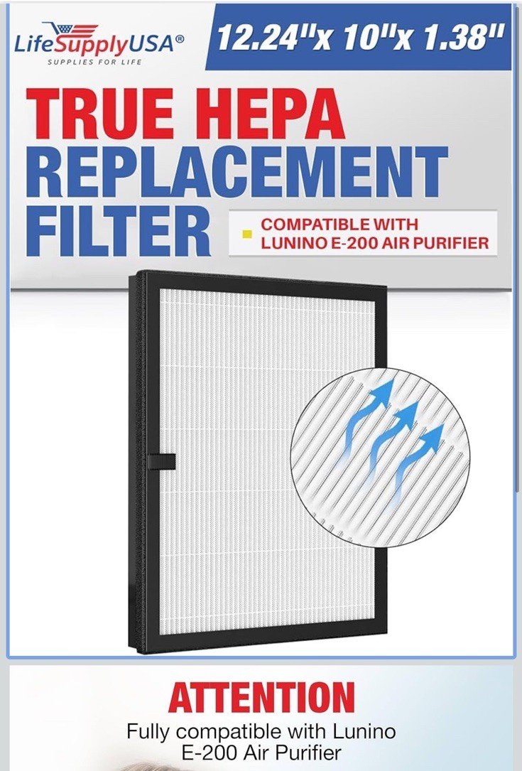 True Filter Replacement Compatible With Lunino E 200 Air Purifier