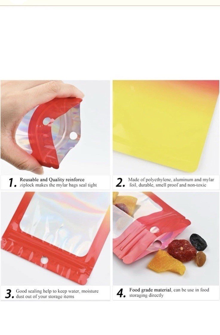 4x2.4” 200 Pack Resealable Plastic Bags for Food Storage Zipper Bags Clear Front - Image 3