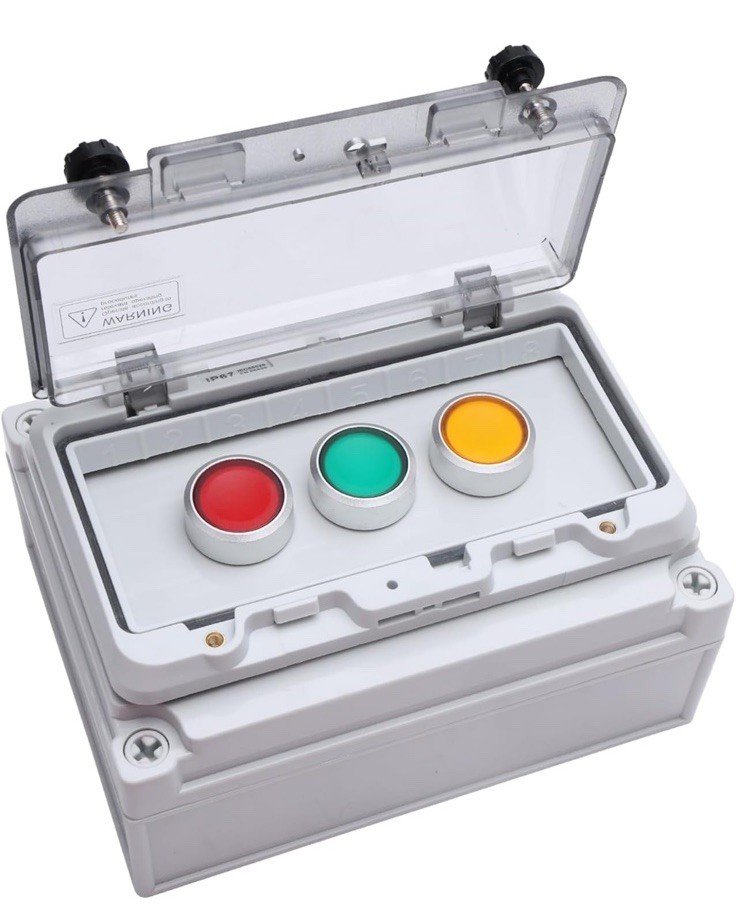 Push Button Switch IP67 Outdoor Waterproof Button Switch Box Green/Yellow/Red