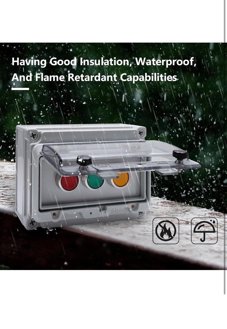 Push Button Switch IP67 Outdoor Waterproof Button Switch Box Green/Yellow/Red - Image 3