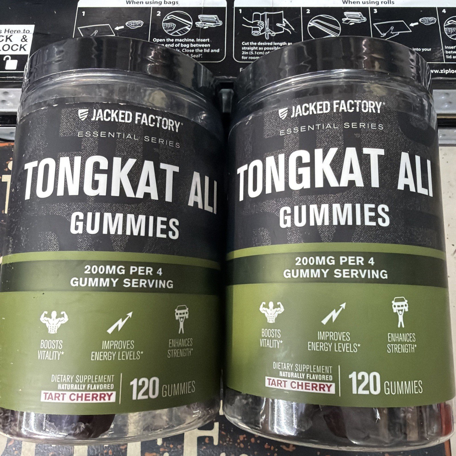 2 PACK-J Factory Tongkat Al i Gummies 100:1 Tongkat-Al Eurycoma Longifolia 120x2