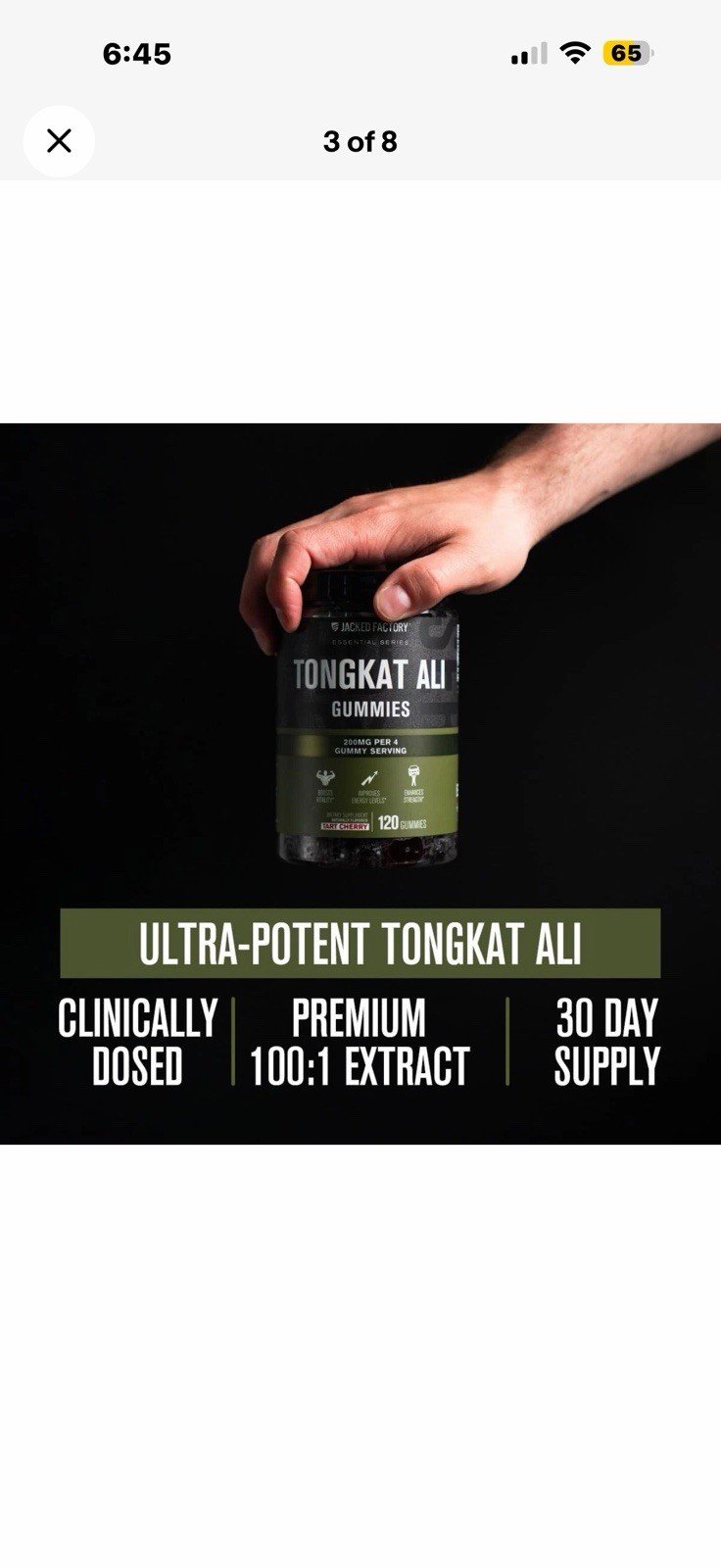 2 PACK-J Factory Tongkat Al i Gummies 100:1 Tongkat-Al Eurycoma Longifolia 120x2 - Image 4