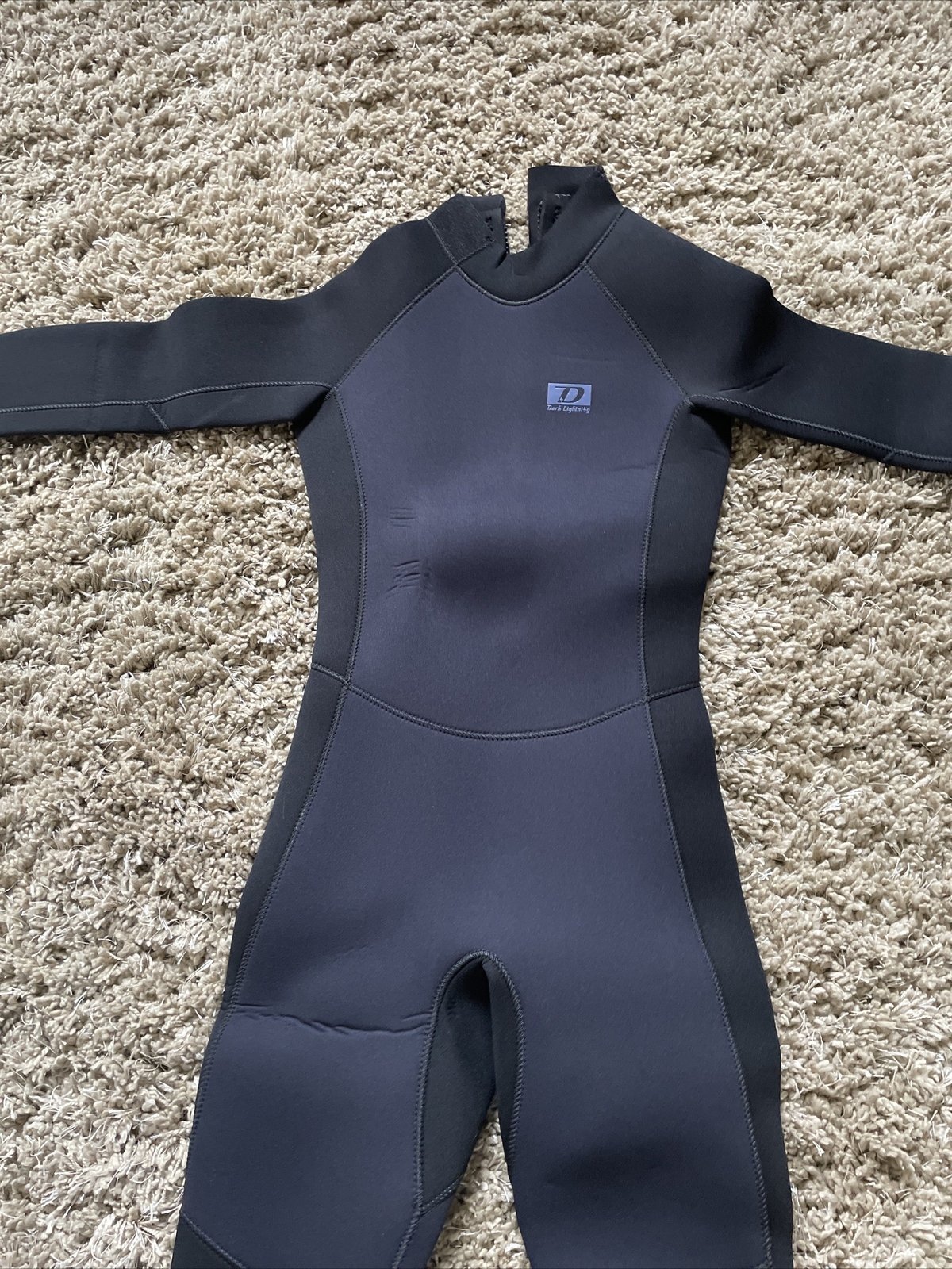 DARK LIGHTNING 5/4mm wetsuite size 4 NEW NO TAG BACK ZIP Unisex Men Women Youth - Image 2