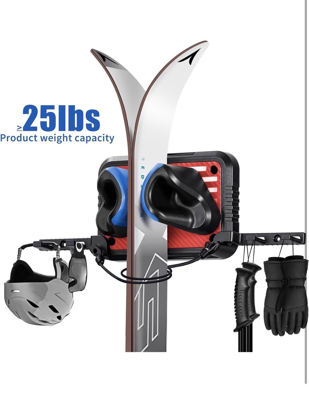 1pc Ski Rack Snowboard Wall Mount Skateboard Fits Any Garage US FLAG Organizer - Image 4