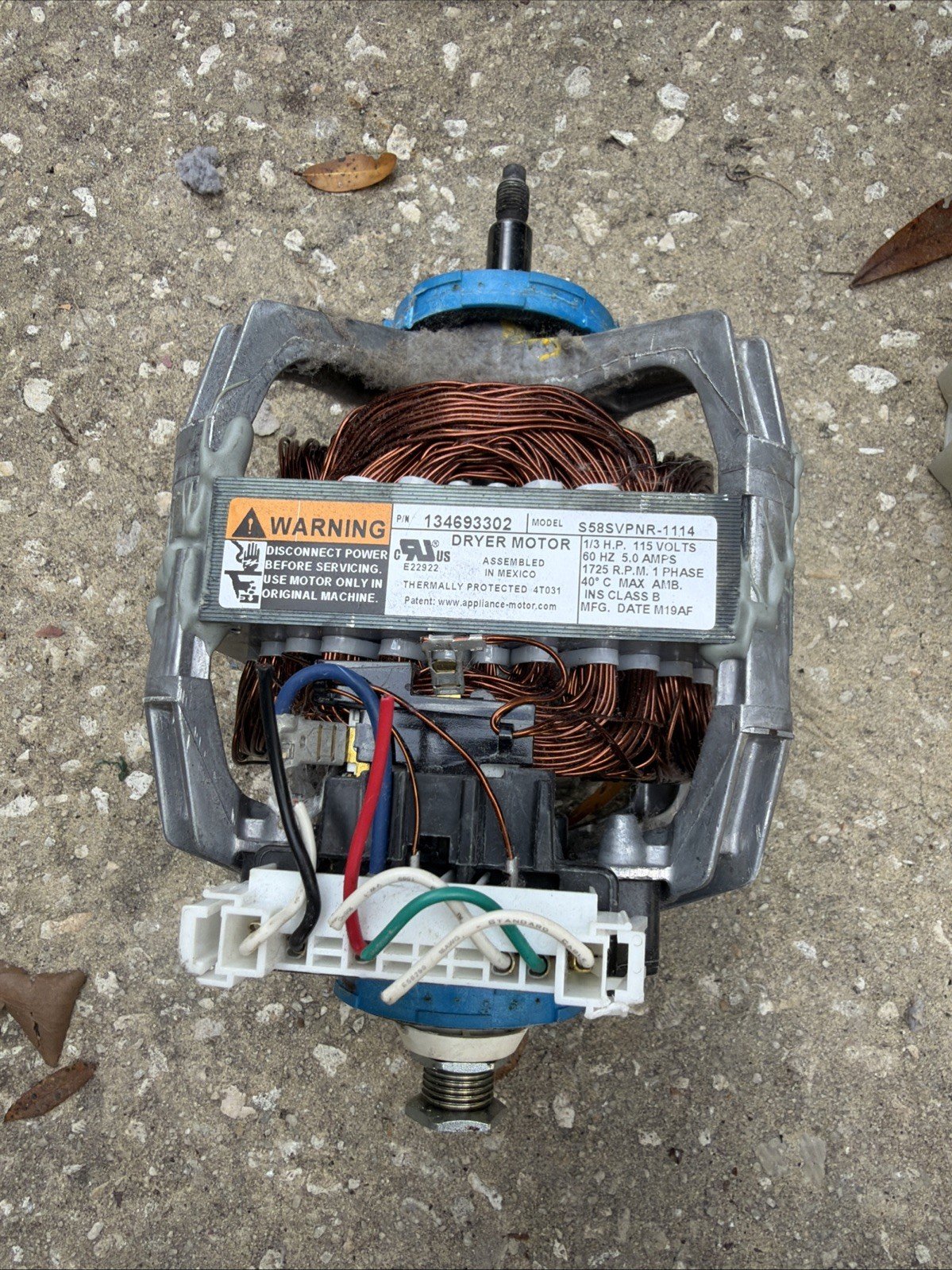 Genuine Electrolux Dryer Motor Assembly 134693302 Used - Image 3