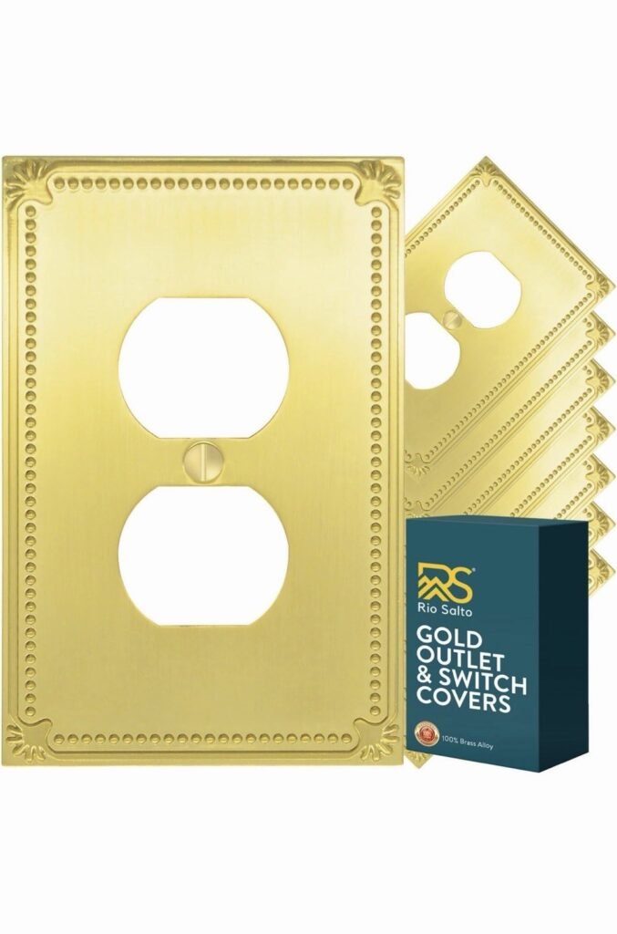 Brass Alloy 5 Rio Salto Duplex Wall Switch Decorative Metal Vibrant Yellow Gold