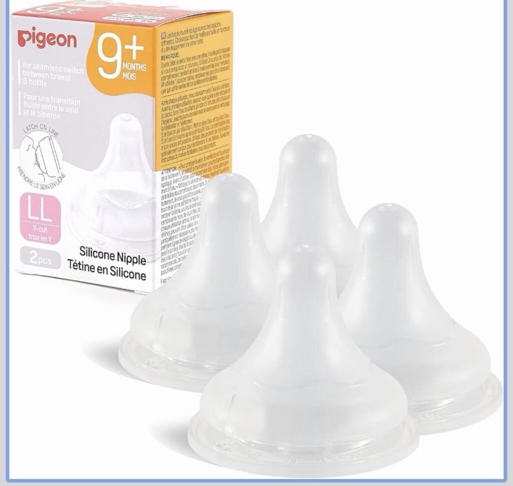 4pcs Sealed PIGEON Silicone Nipple (LL) W Latch-On Line Natural Feel  9+ Months