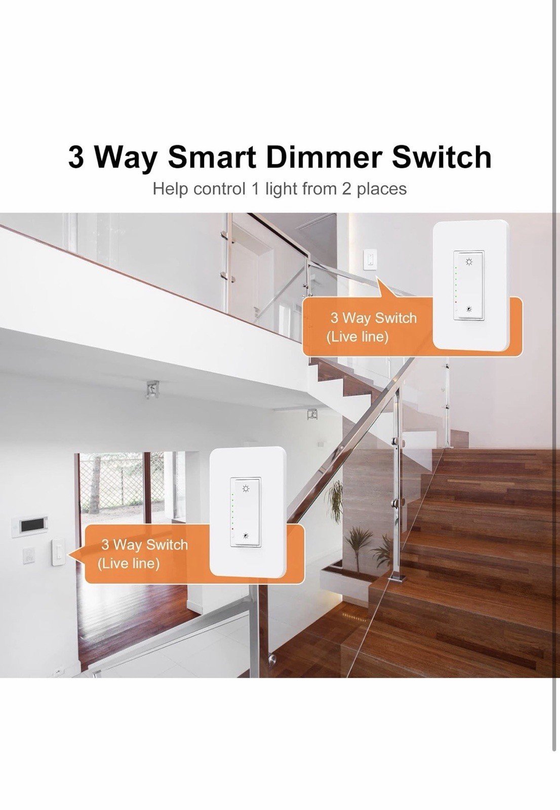Smart Dimmer Switch 3-Way Wi-Fi Work Alexa Google Assistant Neutral Needed - Image 2