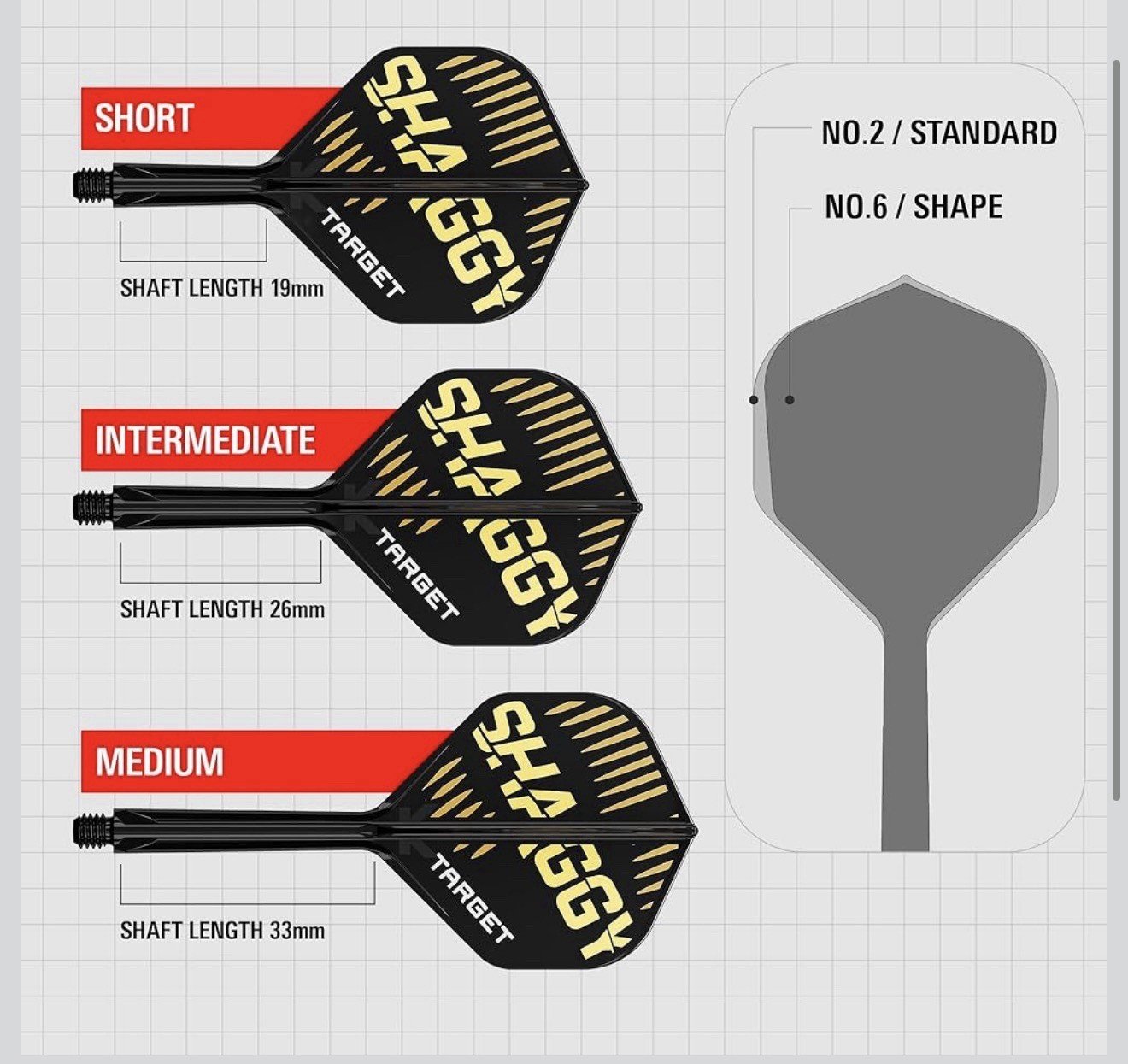19mm Short Standard Scott Will Target K-Flex #2 Intermediate Dart Flights 410138 - Image 3