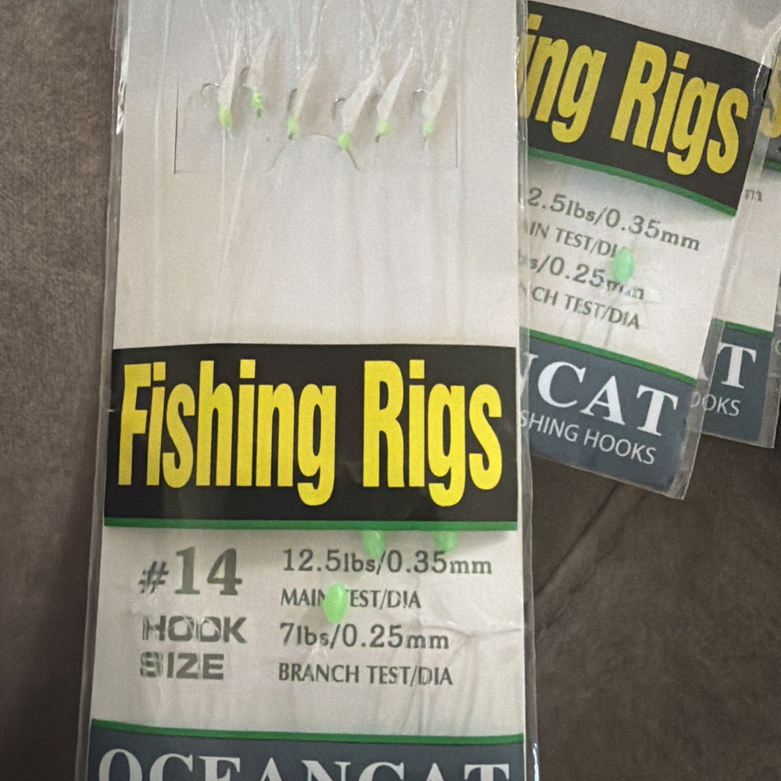 10 Packs :OCEAN CAT Fishing Rigs White Feather 6 Pieces Fishing Rigs #14 Hook Sz - Image 2