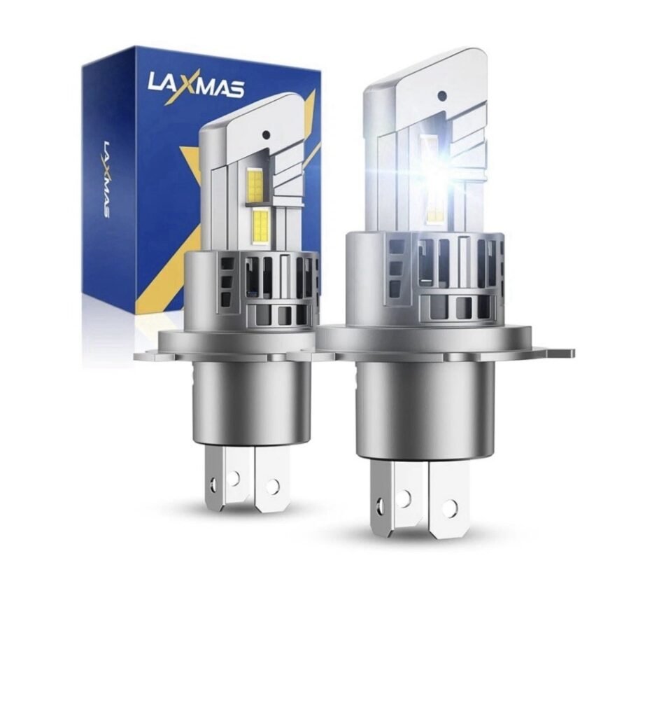 2 Pieces Laxmas H4 LED Bulbs, 32000LM Brightnes 6500K Cool White H4/9003/HB2 LED