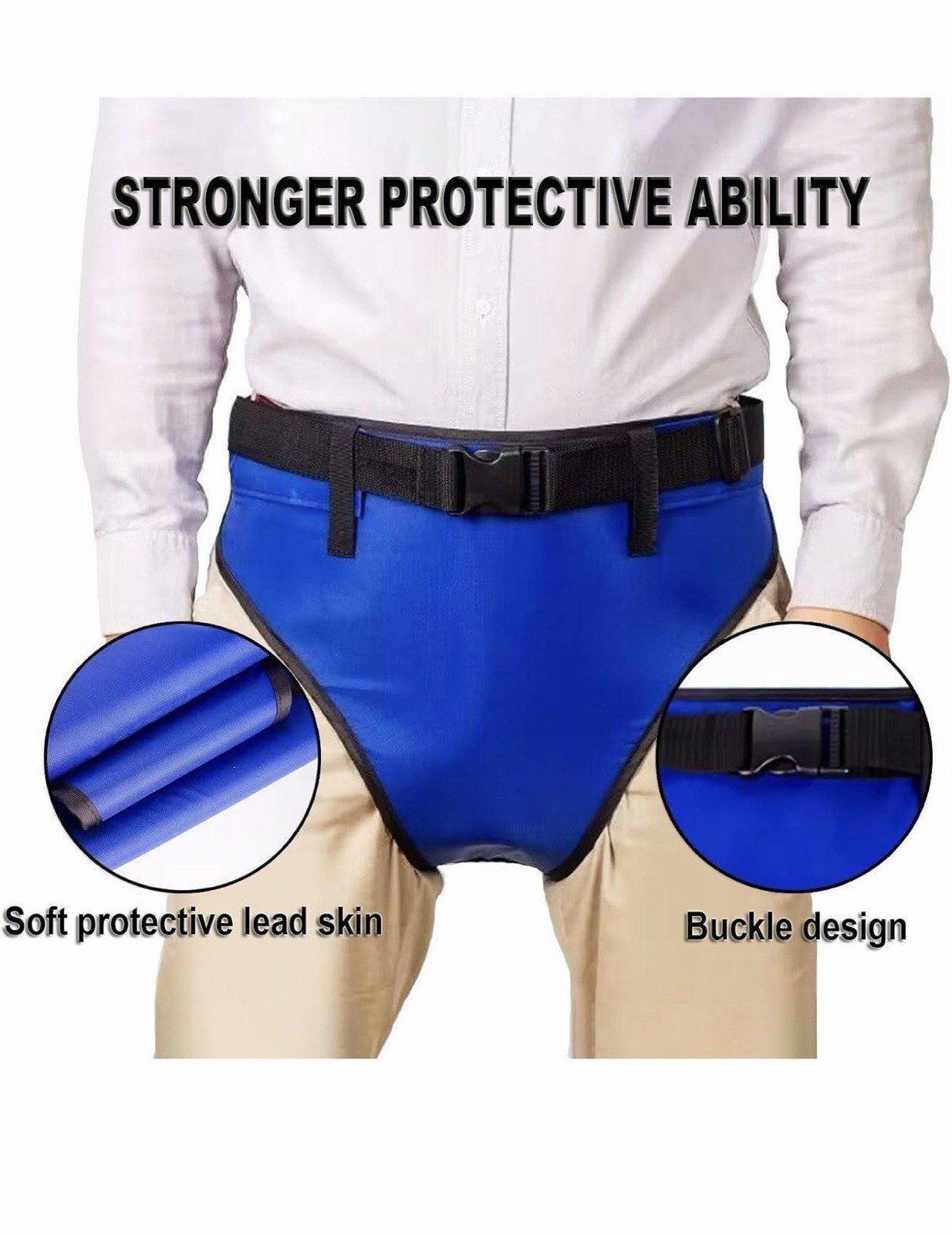 Lead Apron X-Ray Protection W Belt 0.5mmpb L Size Blue Adjustable Large 120KV - Image 3