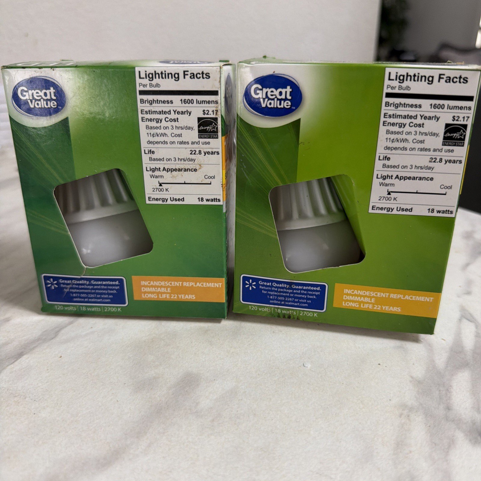 4pc Dimmable LED 18 watt Light Bulb Soft White 100W 1600 Lumens A19 GV 2700K - Image 3