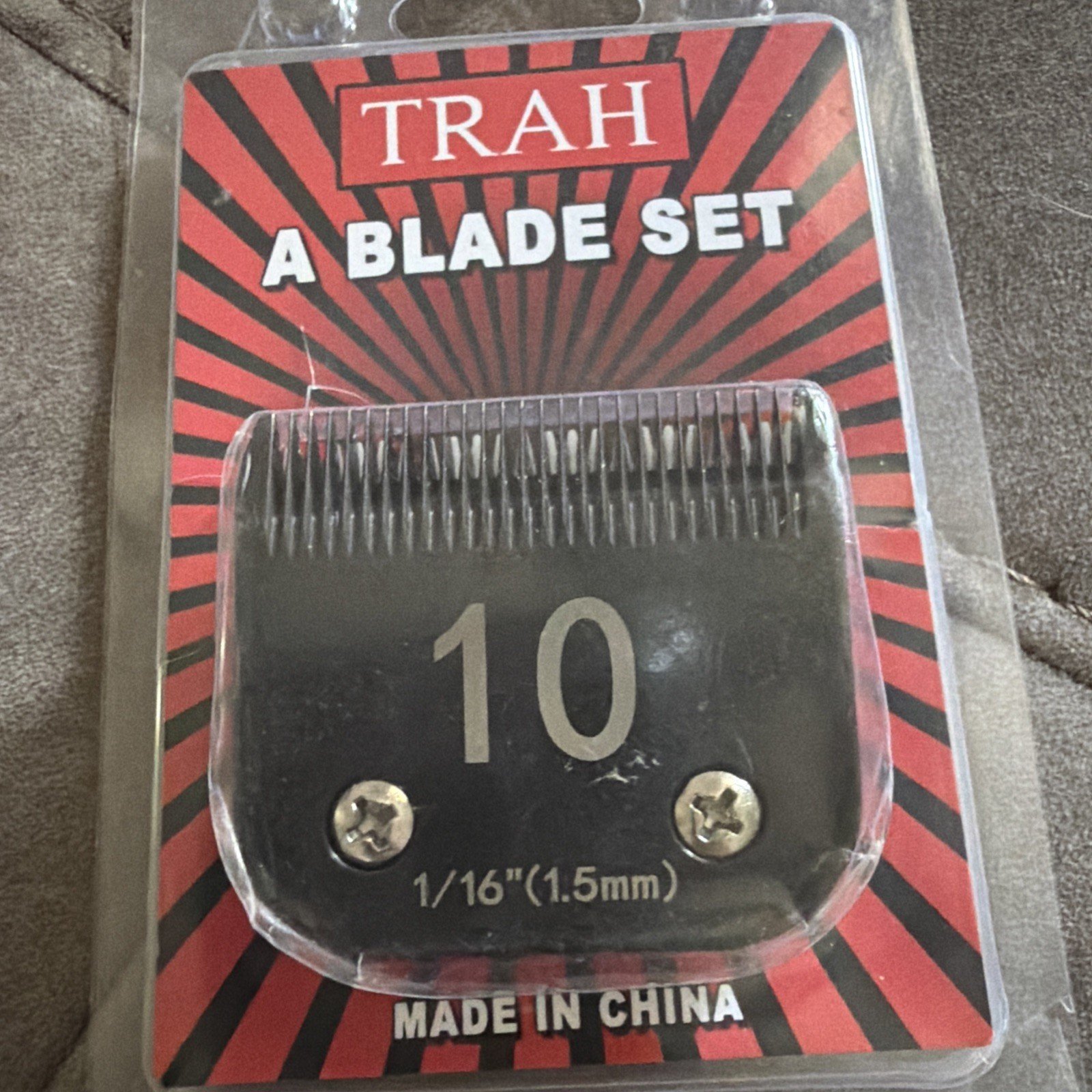 Dog Grooming Blade Set #10 1/16" 1.5mm For Andis Clippers A5 Wahl KM Ceramic Blk