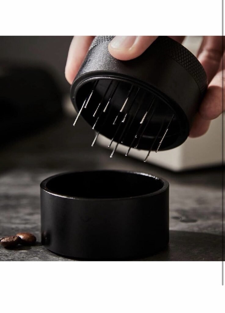 Coffee Distributor 28 Needles Stirrer Tool With Base Black Aluminum Up To 58mm