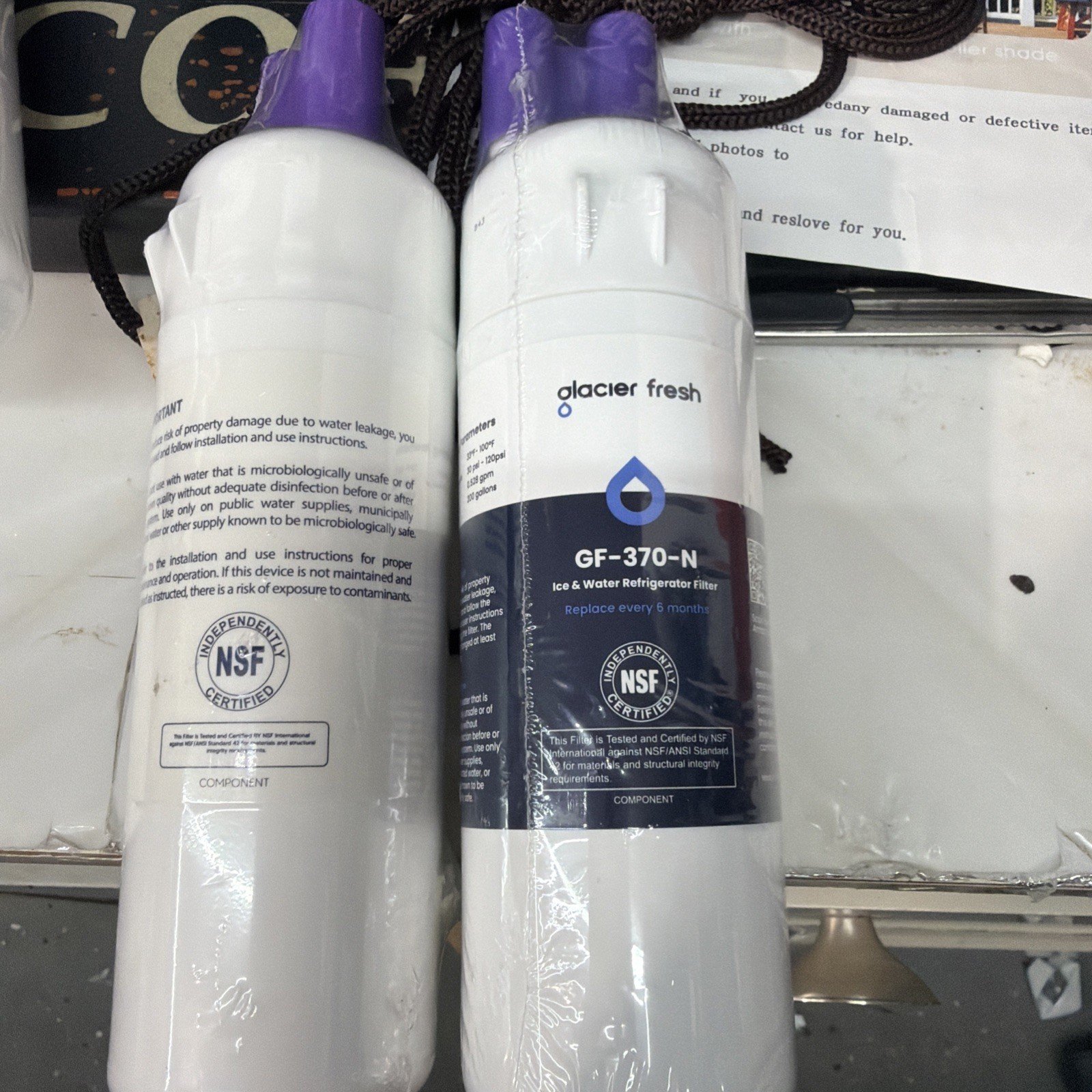 2pcs Sealed New Glacier Fresh GF-370-N Refrigerator Water Filter Replacements - Image 3