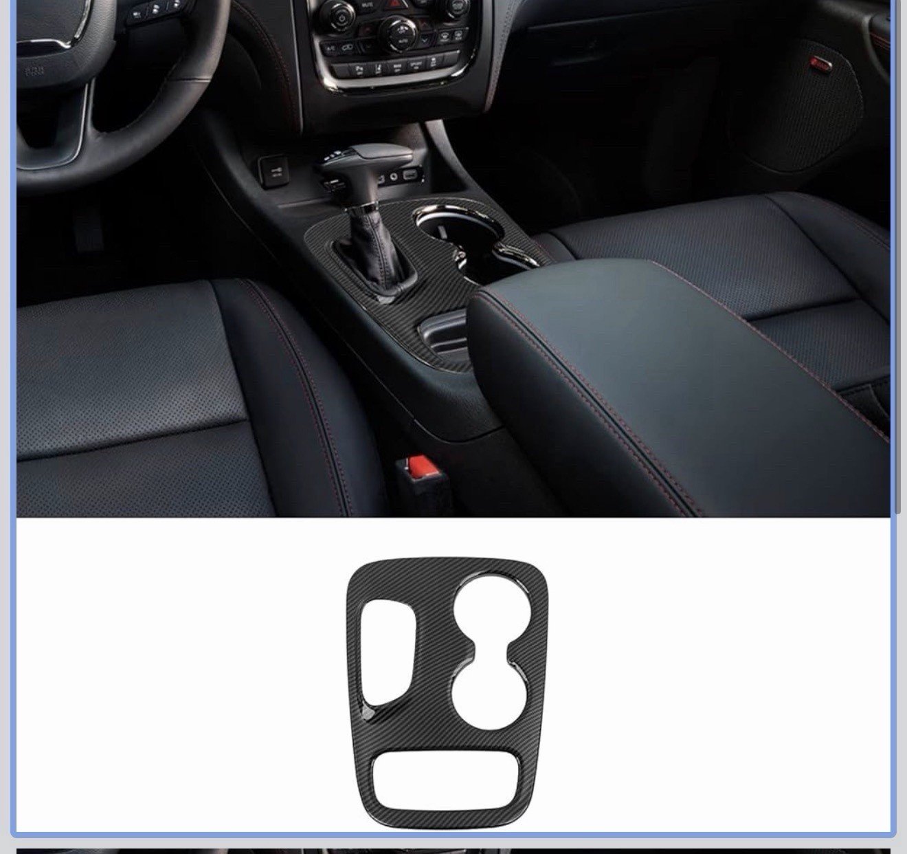 Carbon Fiber Gear Shift Panel Cover Trim Accessories For Dodge Durango 2018-2020