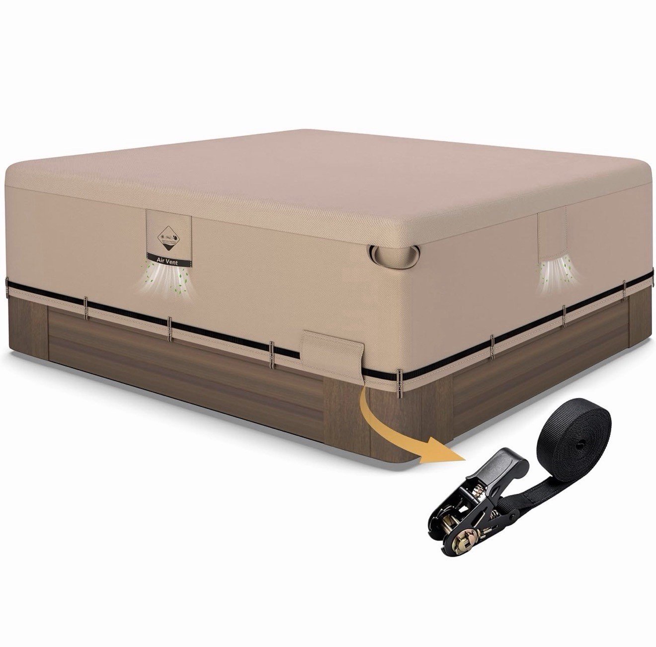 IP65 Waterproof Hot Tub Cover, Wind & UV Resistant 1000D Polyester 85x85 Spa - Image 4