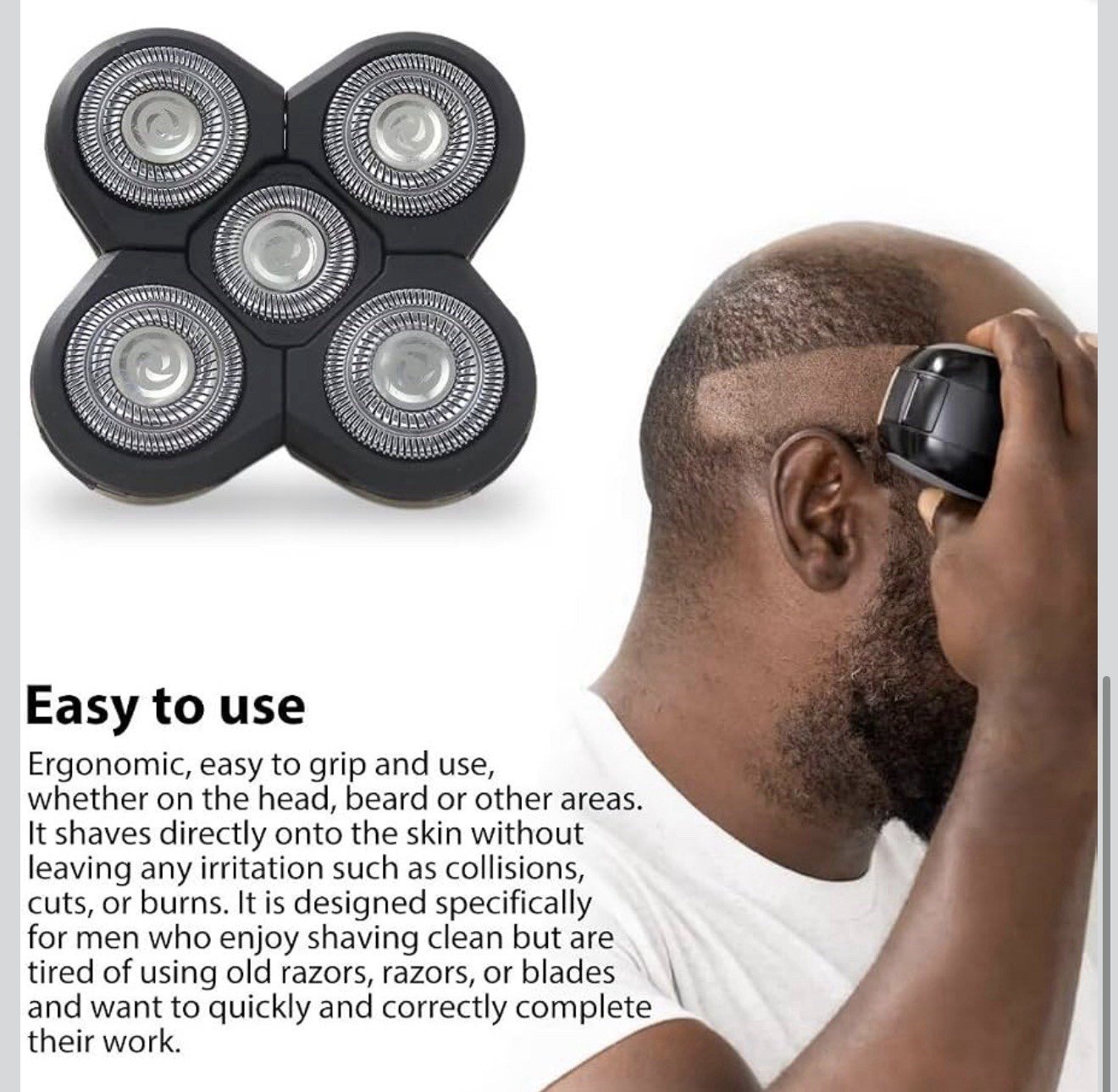 5 Blades Floating Shaving Bald Replacement Shaver Head For 4D Razor XR7000