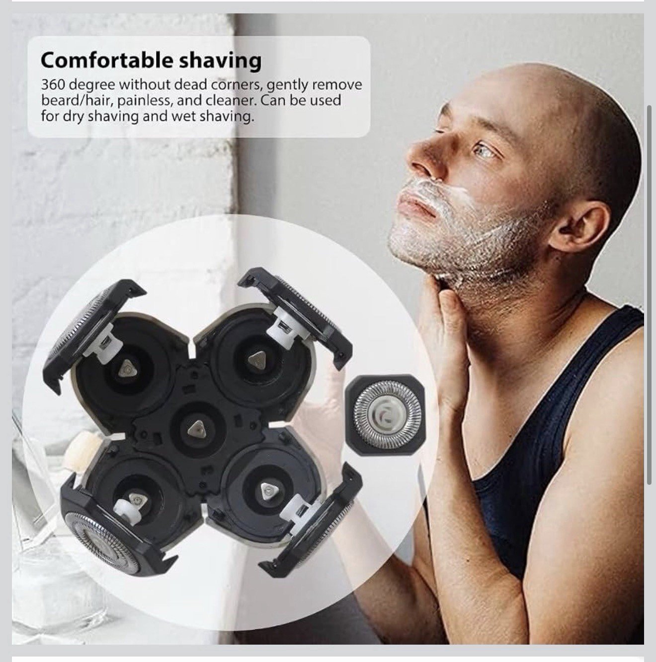 5 Blades Floating Shaving Bald Replacement Shaver Head For 4D Razor XR7000 - Image 2