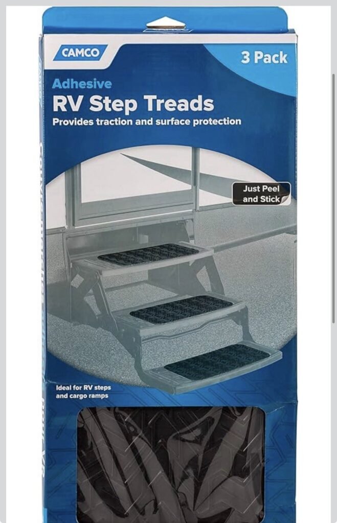 Peel Stick Camco 42970 RV Step Treads 3 Pack Ideal Traction Cargo Ramp Rubber