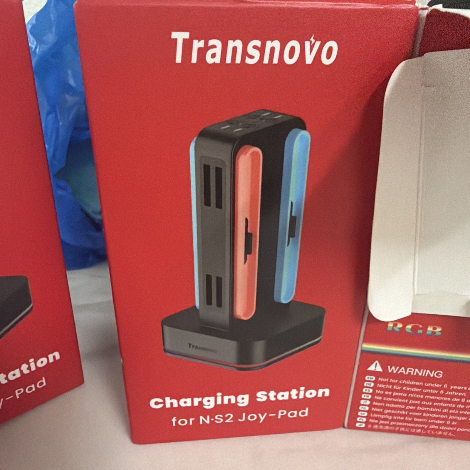Transnovo Black Charging Dock Station for N-S2 4 Joy-Pad Controller Indicator