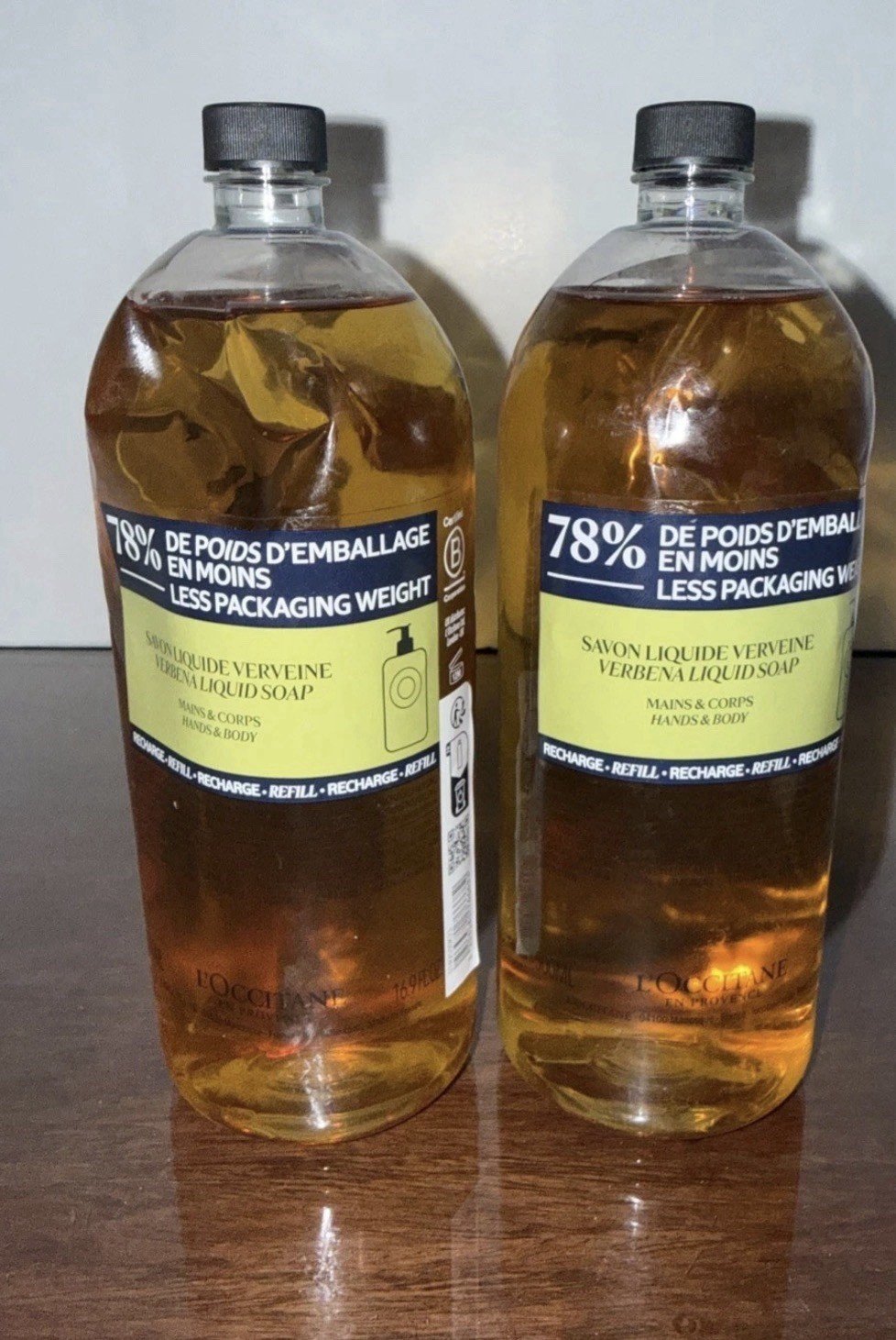 2pcs Genuine L'Occitane Shea Verbena Liquid Soap Refill 16.9 oz Each