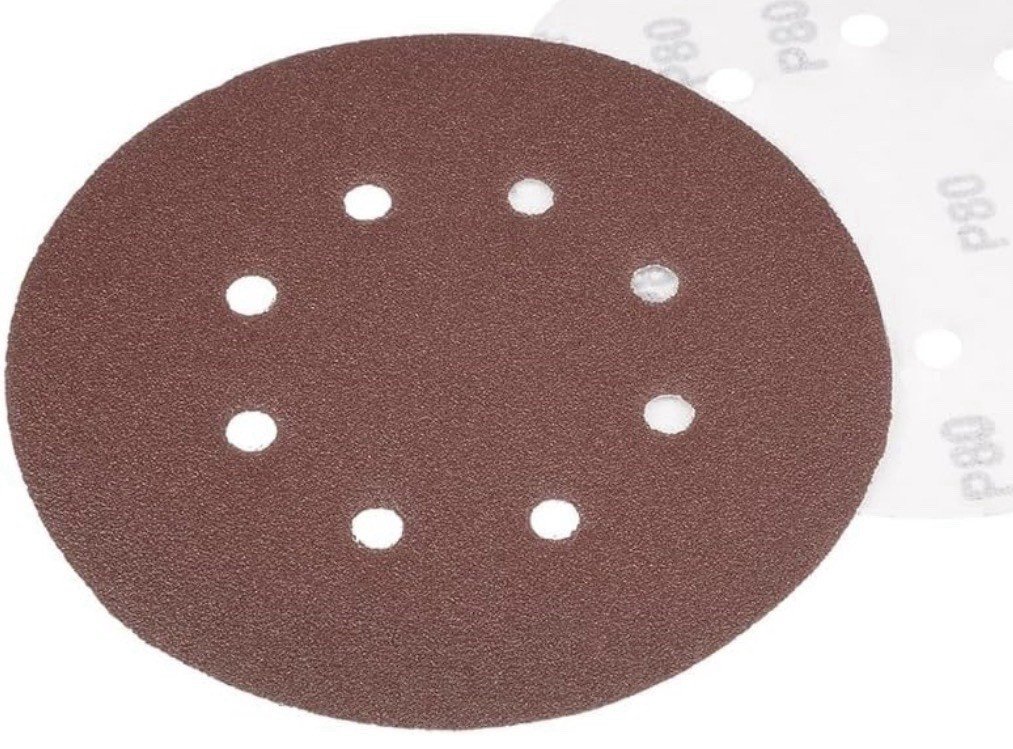 12Pcs 7 Inch 8 Hole Sanding Disc 80 100 120 150 180 240 Grit Flocking Sandpaper