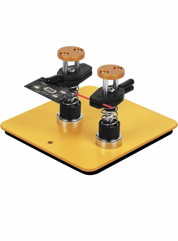 Magnetic Helping Hands Clamp Metal Adjustable Third Soldering Holder Base Yellow
