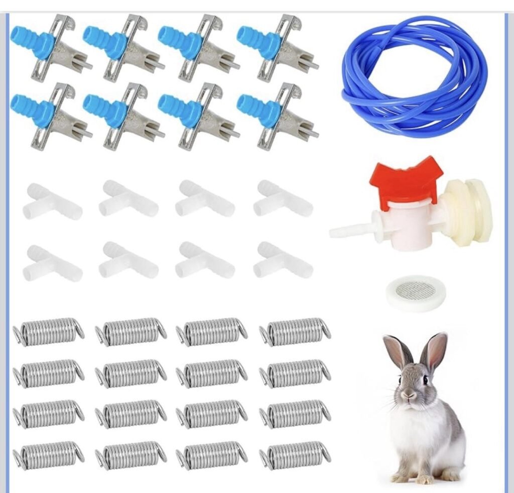 Automatic Rabbit Watering System Quail Hose Water Bottle Dispenser 8 Nipples