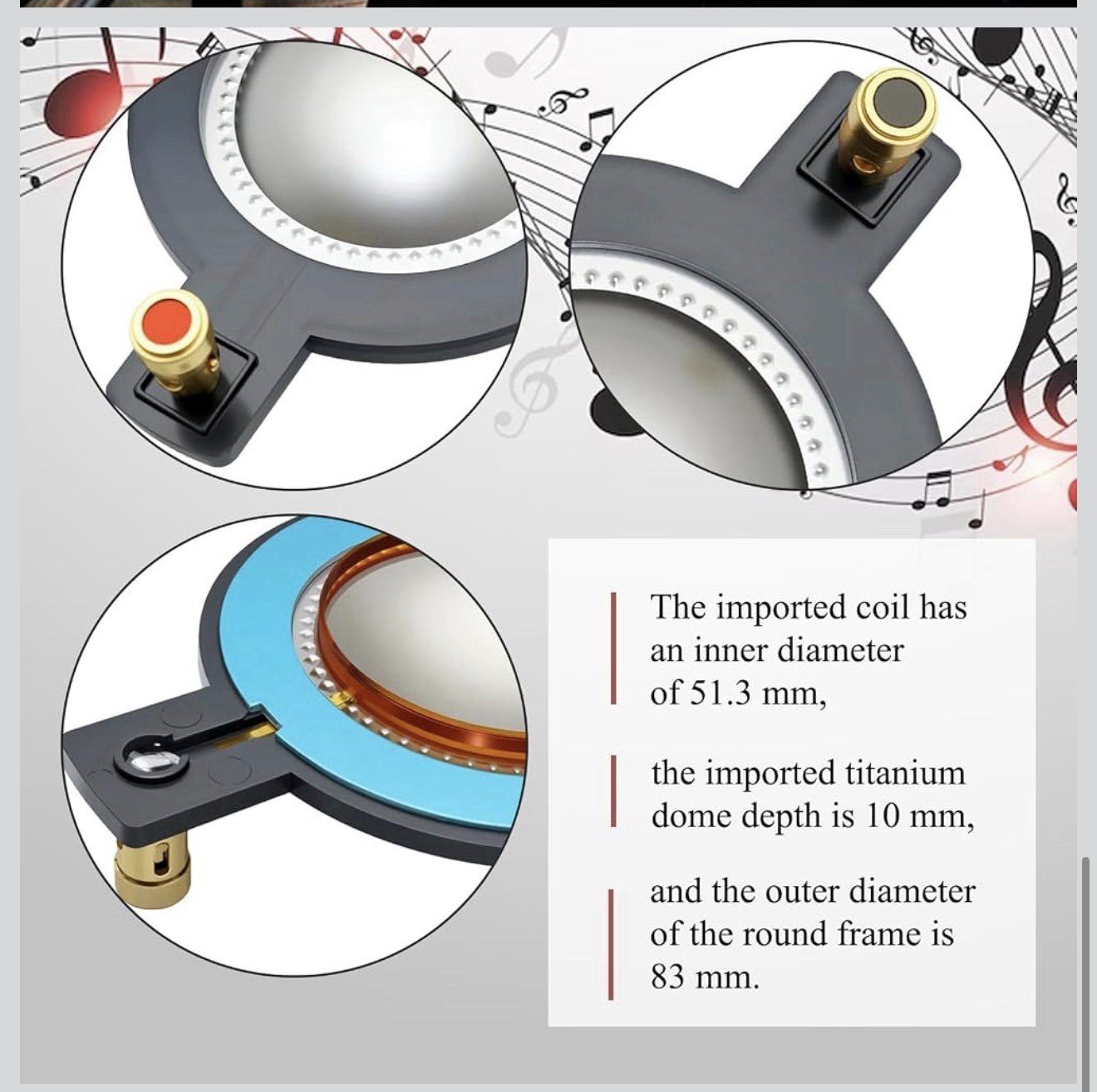 6 PCs Replacement Diaphragm For Timpano Tempesta TPT-RPDH2000 TPT-DH2000 Horn - Image 4