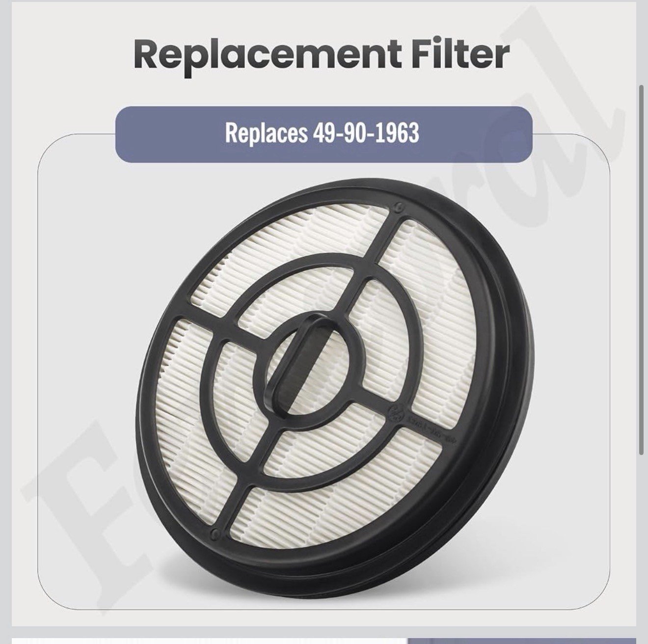 1pc Replacement Filter 49-90-1963 for 18V 3 In 1 Backpack Vacuum 0885-21 - Image 2