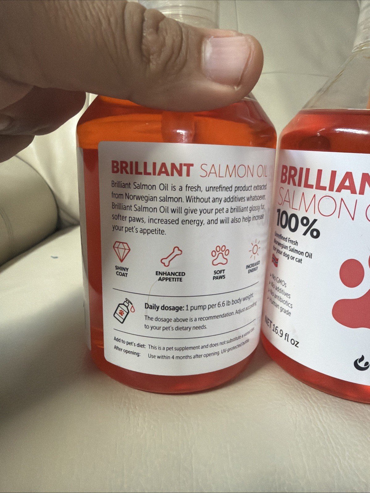 2pcs Salmon Oil for Dogs Cats Healthy Skin & Coat Norwegian Fish Oil Best B 7/26 - Image 4